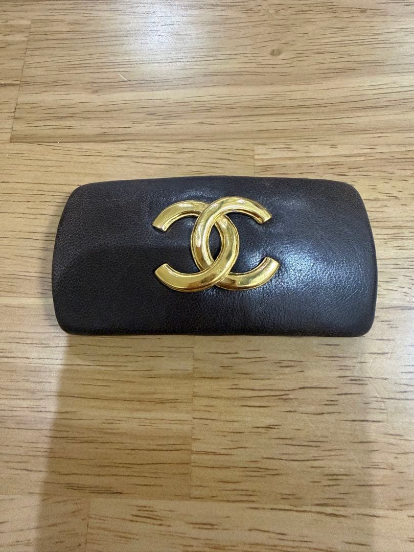 CHANEL ブラウンレザー バレッタ