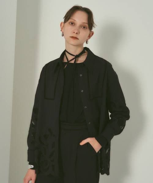 【美品】PUBLIC TOKYO パブリックトウキョウ カットワークレースシャツ