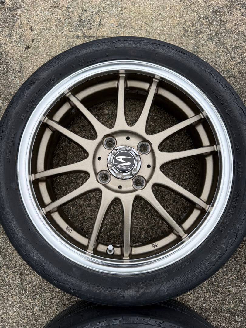 S-HOLD 15インチ ×5J +45 4穴 PCD100 アルミホイール4本