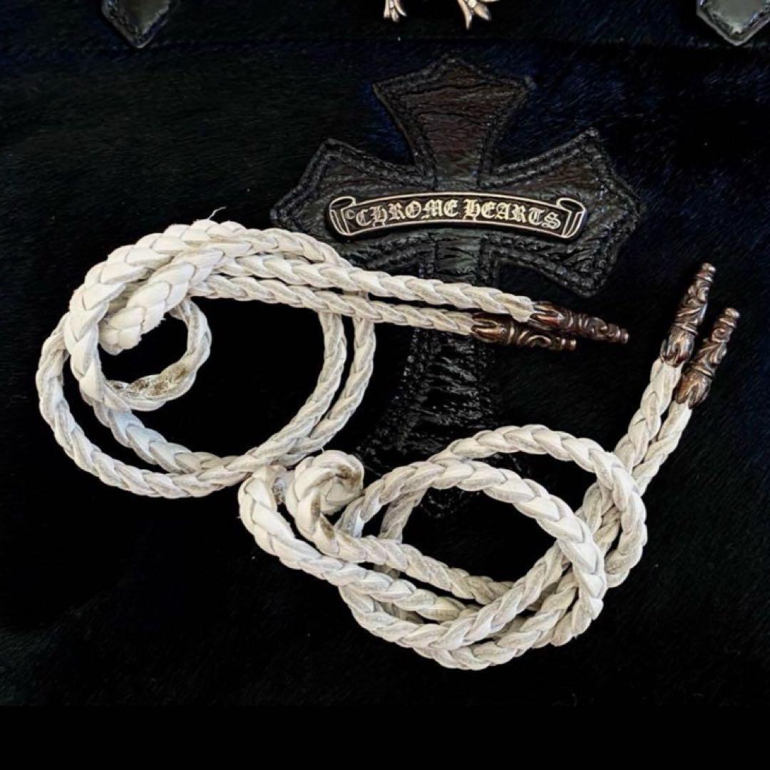 クロムハーツ ボロ付きレザーブレイド(白)