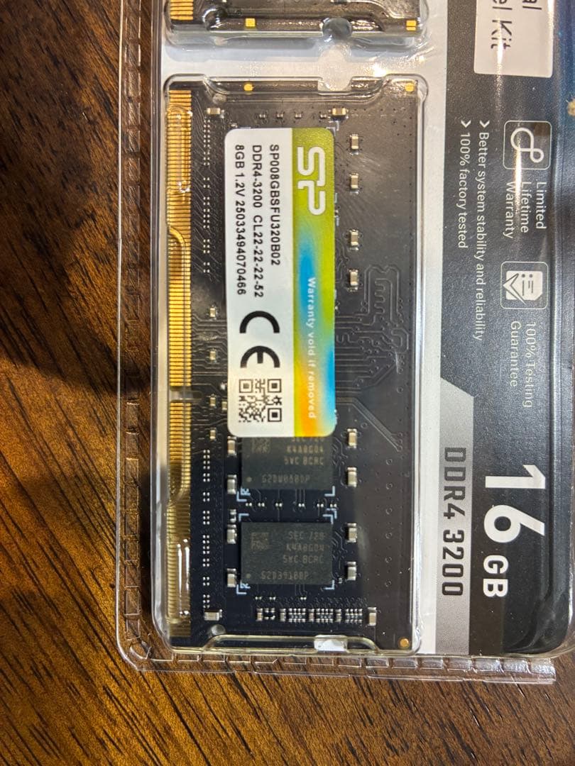 DDR4-3200 8GB x 2枚 16GB 未使用　SODIMM