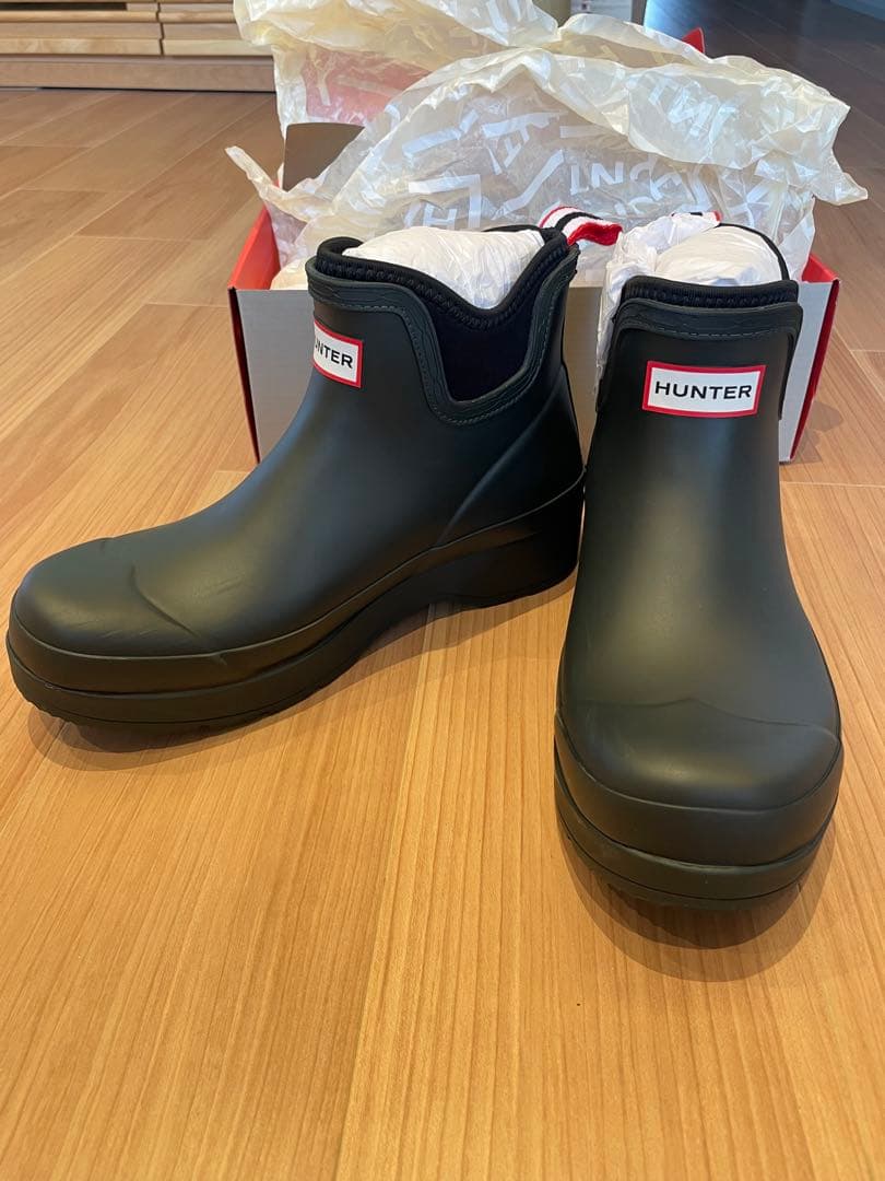【新品未使用】【HUNTER】メンズ27cm レインブーツ　モスグリーン