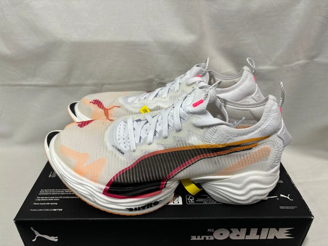 puma fast-r ニトロエリート 2 ホワイト 25.5 nitro