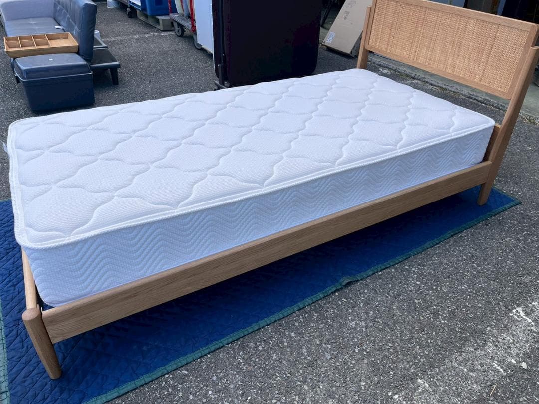 K◆美品 unico/ウニコ シングルベッドフレーム Granz マットレス