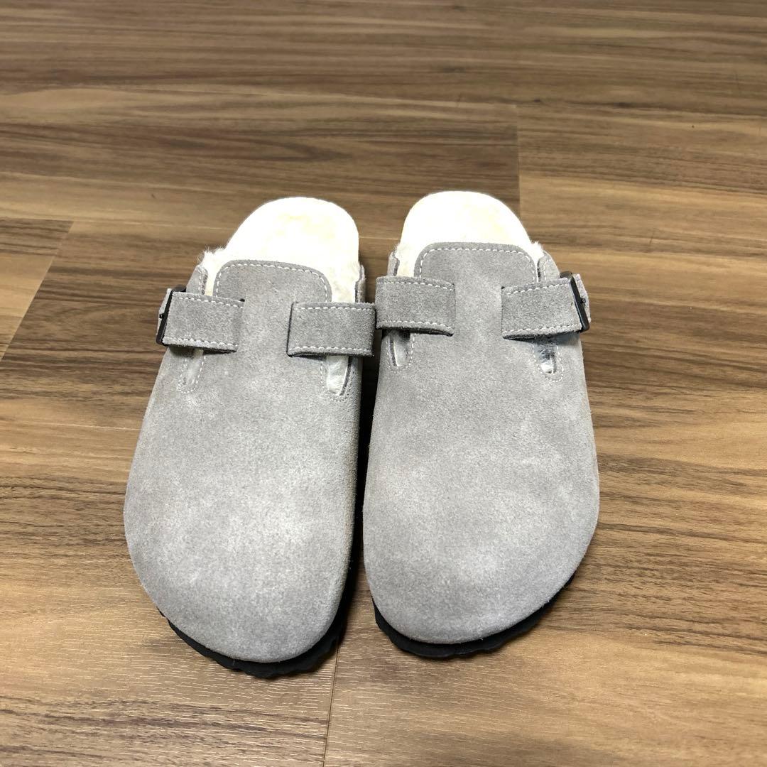 美品】ビルケンシュトック　ボストン シアリング　ボア　 37　グレー