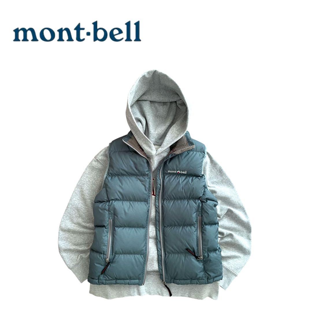 【美品】mont-bellモンベル 90s ネージュ ダウンベスト L.ブルー