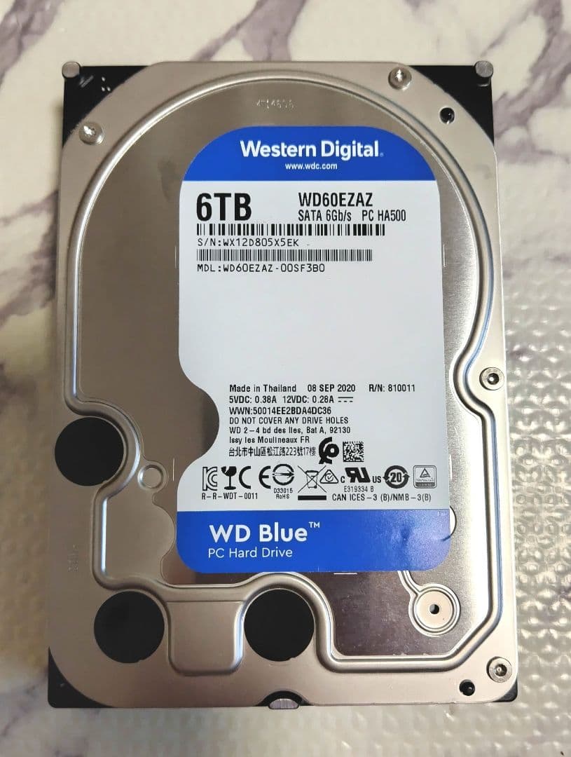 内蔵型ハードディスクドライブ WesternDigital WD Blue 6TB HDD WD60EZAZ