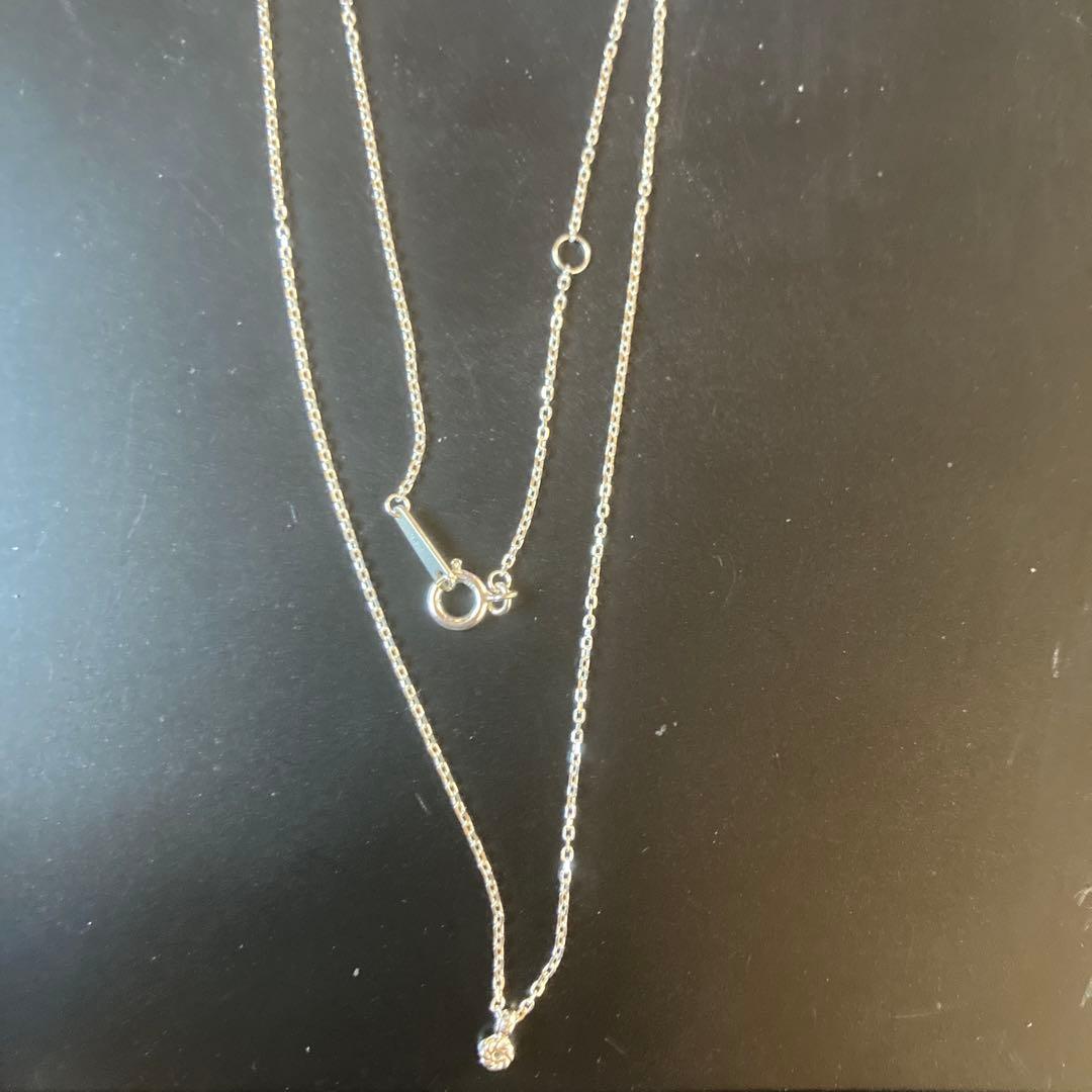 agete シルバーチェーンダイヤモンドネックレス