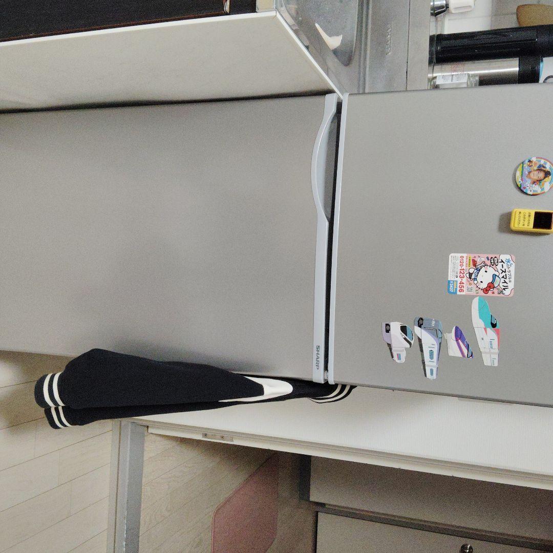 シルバー 2ドア冷蔵庫 冷凍室付き