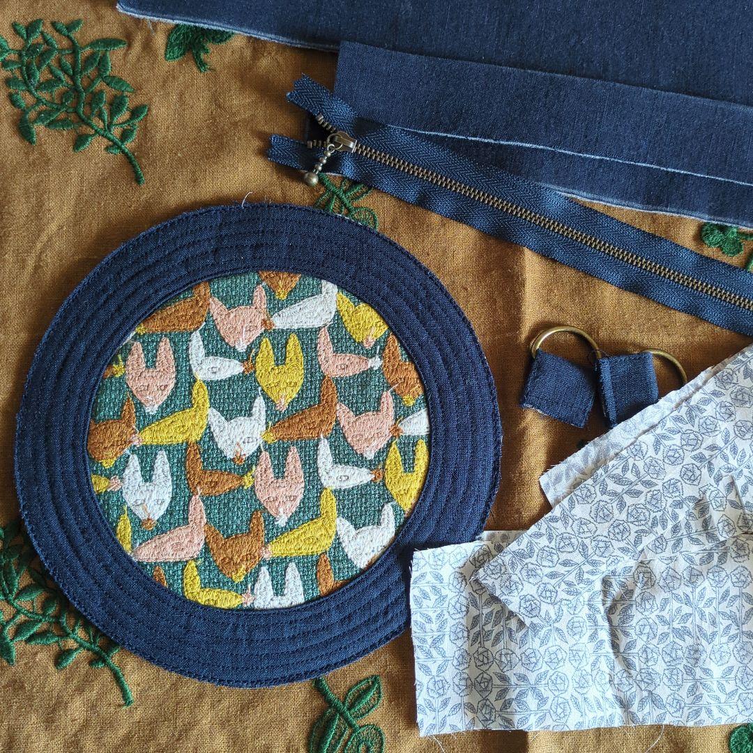 moi　ハンドメイド まあるいポーチ ミナペルホネン生地使用♪