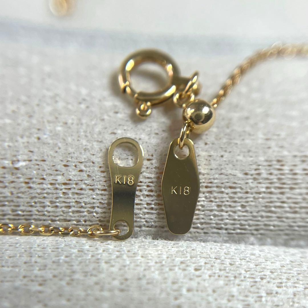 JZ14★K18 長44.5cm 幅0.8mm 調整可能 カットあずき