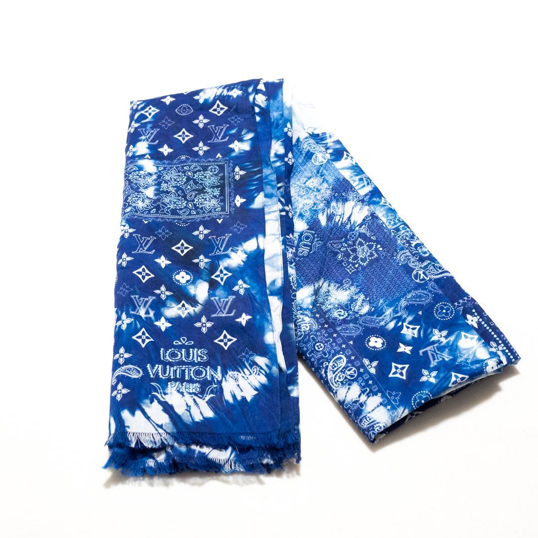 LOUIS VUITTON ブルーモノグラム ストール