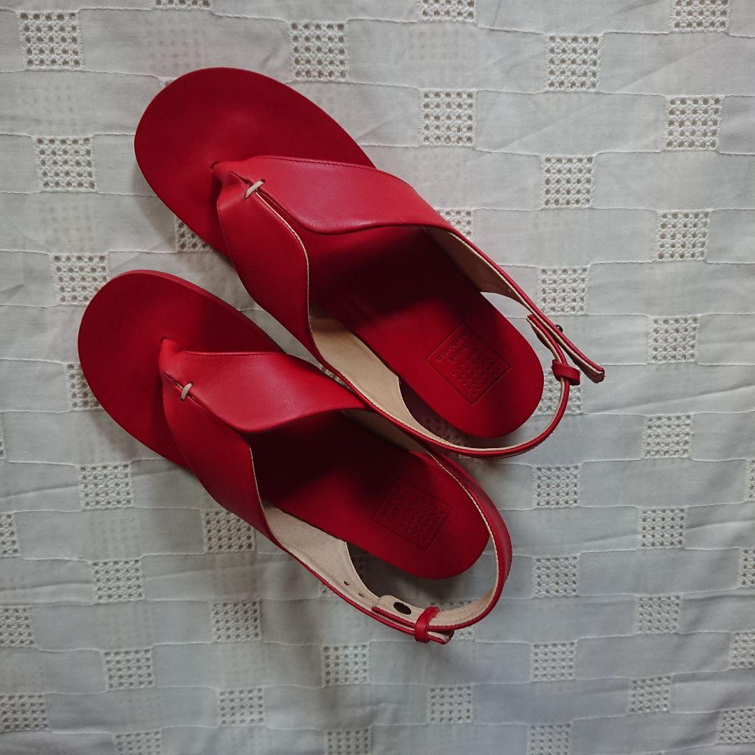 【新品未使用】ミナペルホネン レッド トングサンダル 23cm