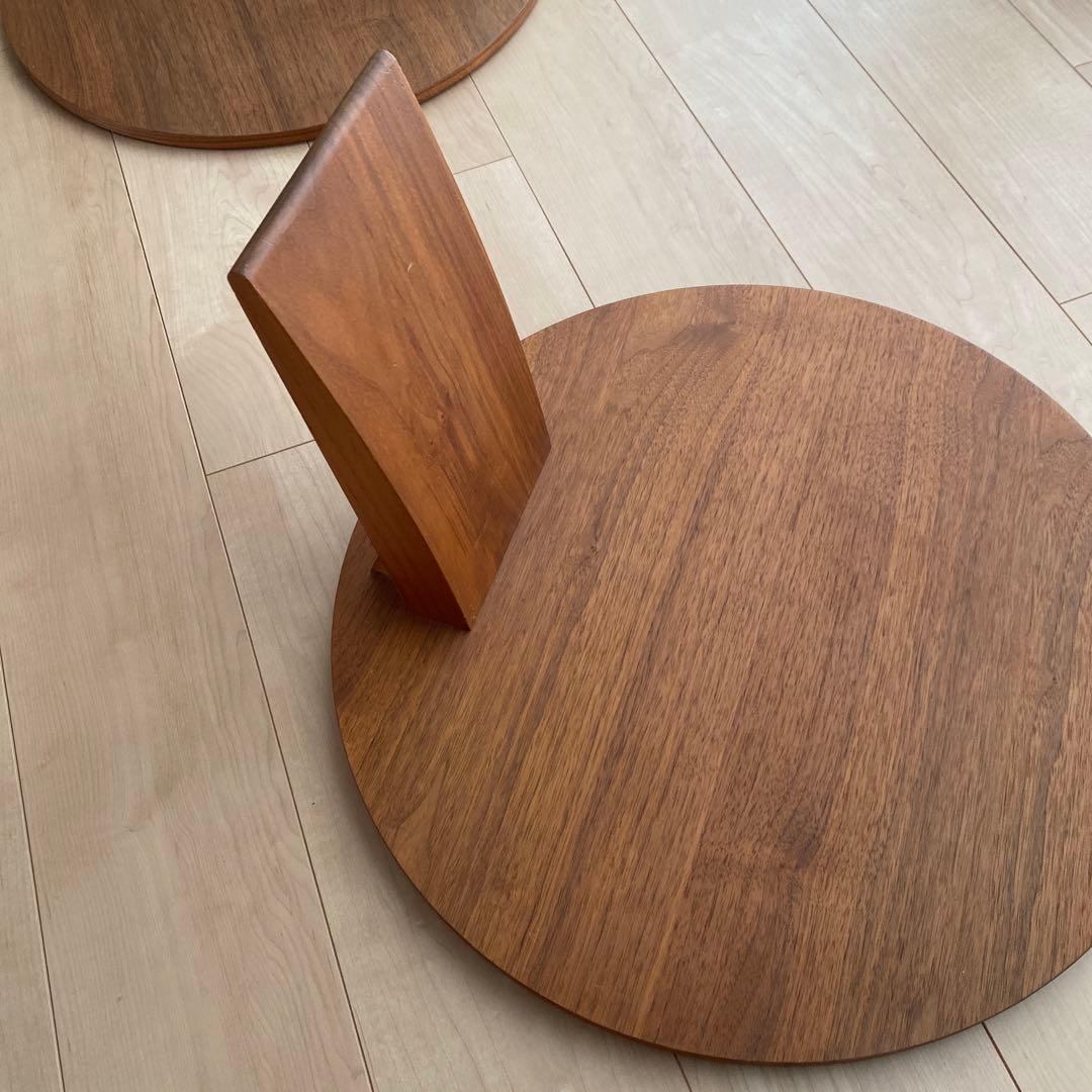 【2脚セット】モダンデザイン 木製座椅子 ブラウン