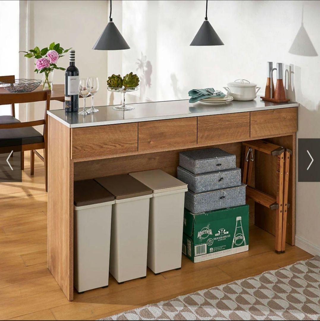 ディノス ステンレストップ間仕切りカウンター　幅139cm