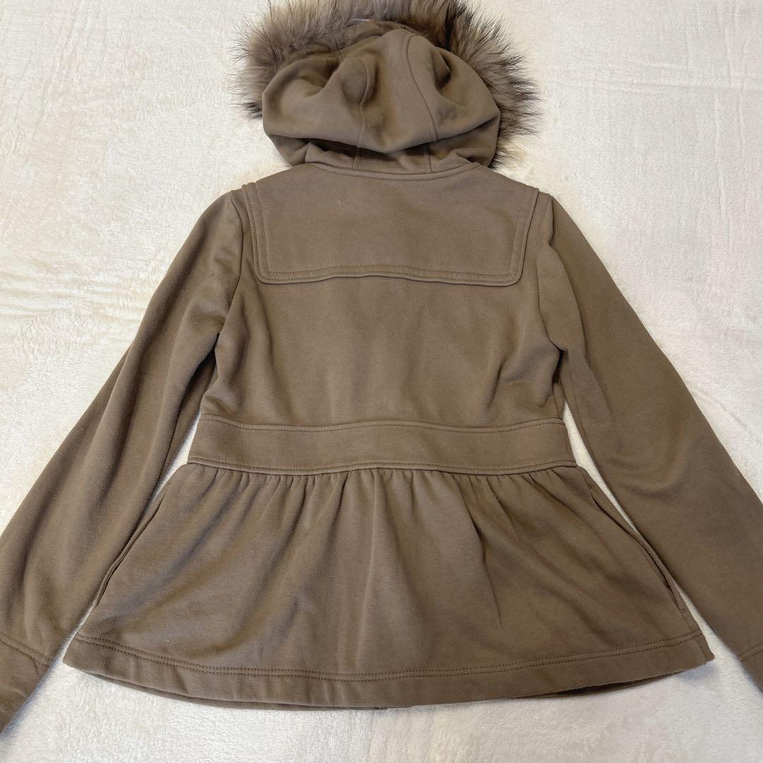 バーバリーブルーレーベル パーカー ファー ノバチェック y2k M ベージュ