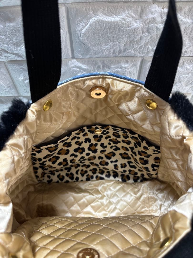 ゆ*ら様 コヤンイサムチョン　ファーフリルトートバッグ　ヒョウ柄マンドゥちゃん