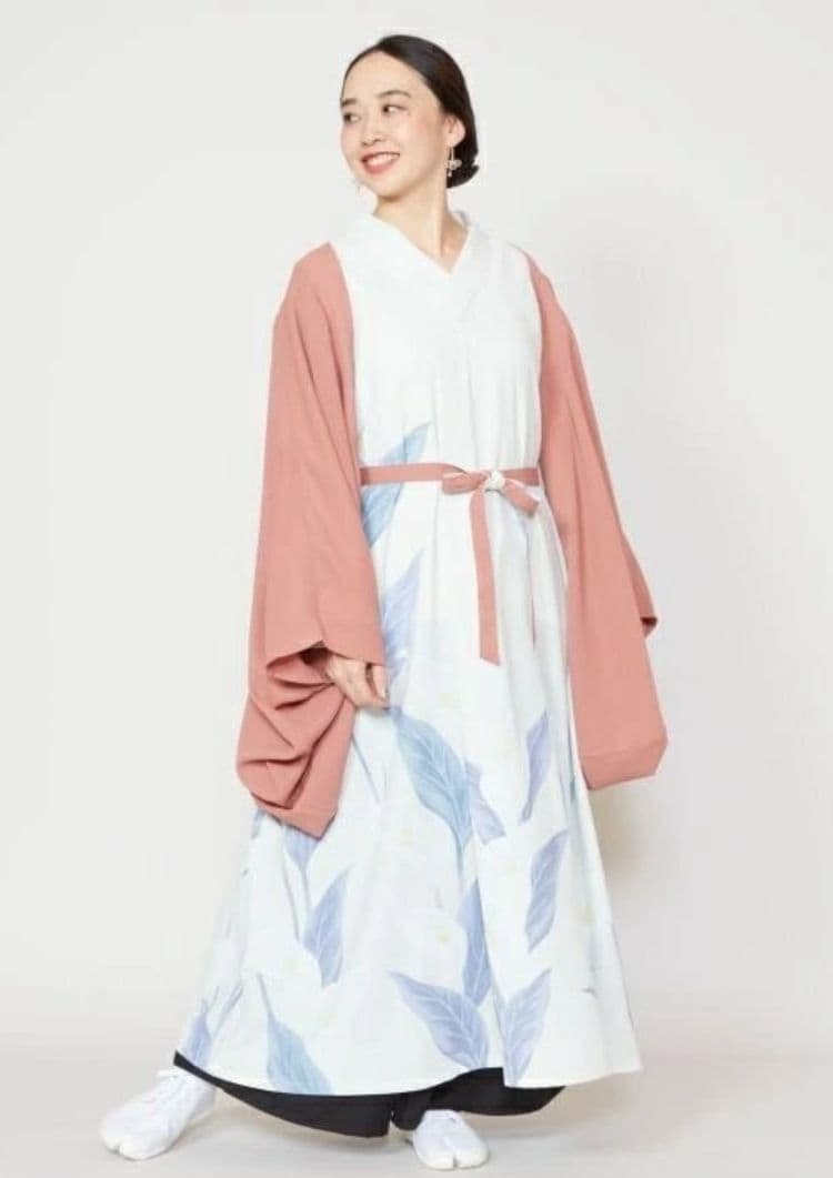 ワモノヤカヤ　新品未使用タグ付き水芭蕉羽織付きロングワンピースFREE SIZE