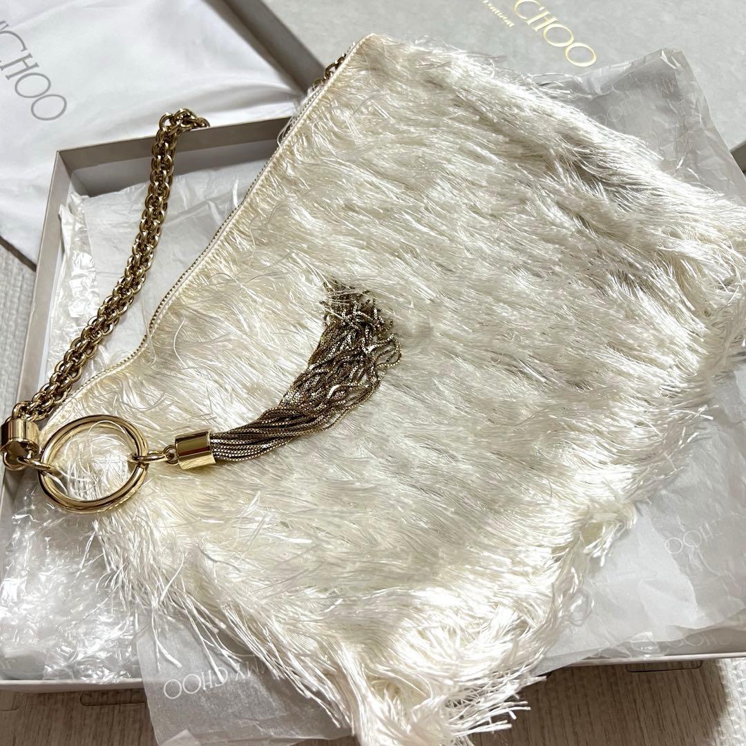 JIMMY CHOO ジミーチュウ CALLIE TIF サテン クラッチバッグ