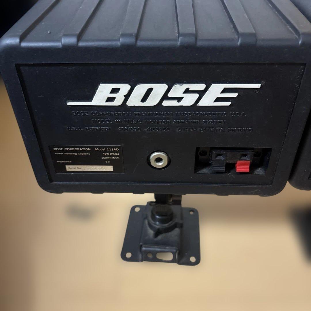 『連番』BOSE 111ADスピーカー 2個セット BOSEロゴ入金具付き