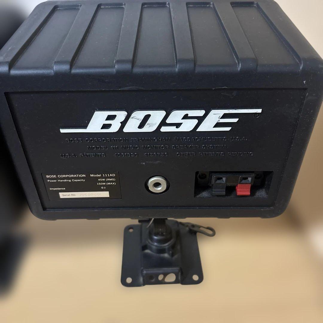『連番』BOSE 111ADスピーカー 2個セット BOSEロゴ入金具付き