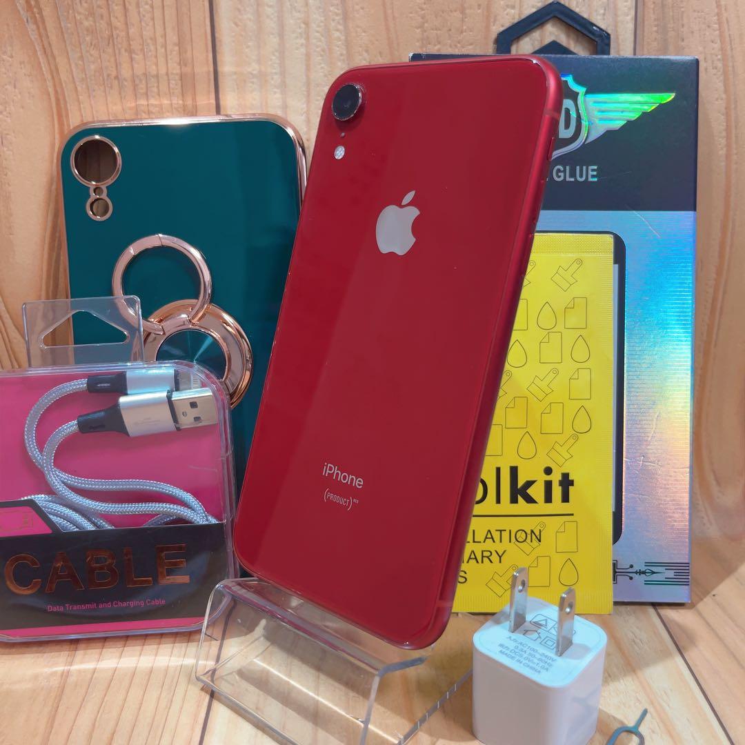 SIMフリー 本体 iPhone XR 128 GB レッド 503 電池良好