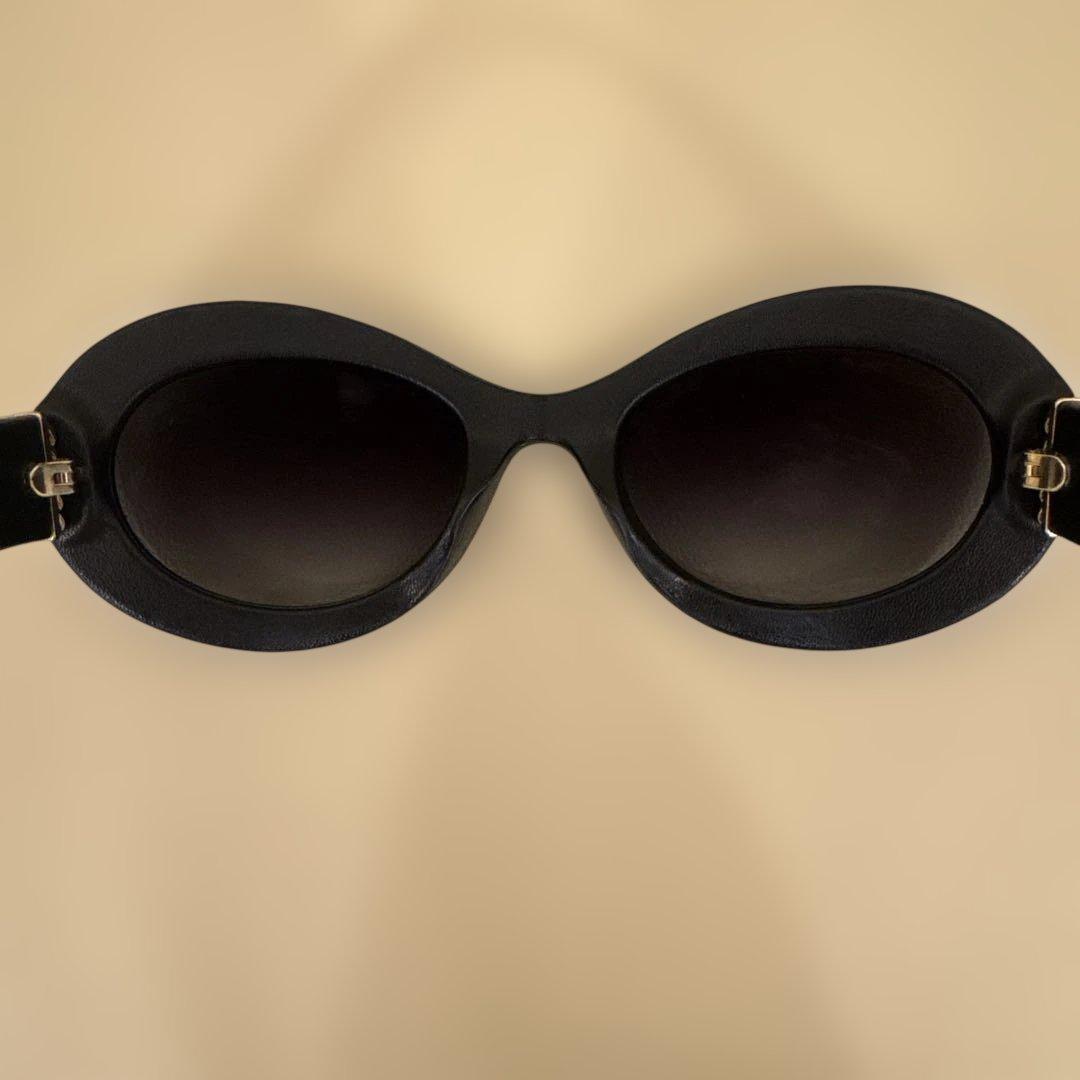 【超貴重】CHANEL ブラックレザー　サングラス