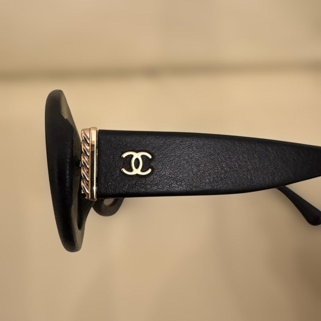 【超貴重】CHANEL ブラックレザー　サングラス