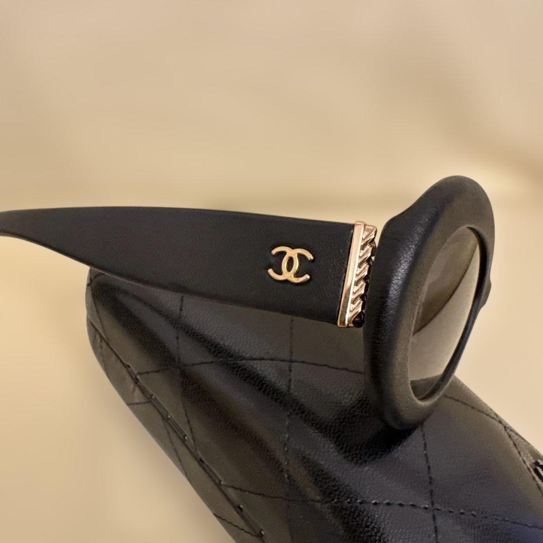 【超貴重】CHANEL ブラックレザー　サングラス