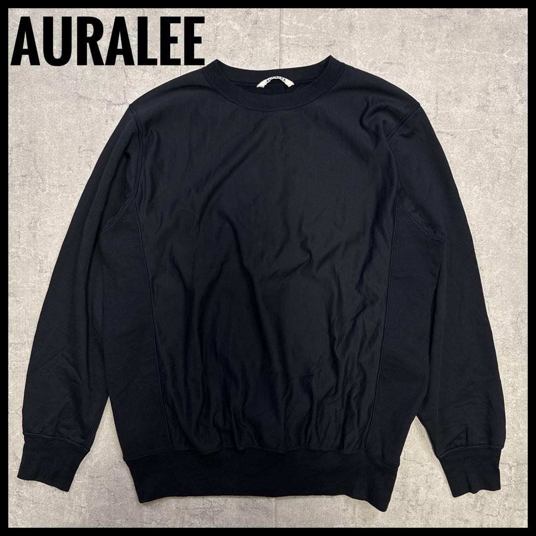 AURALEE ELASTIC HIGH GAUGE SWEAT 黒 23ss