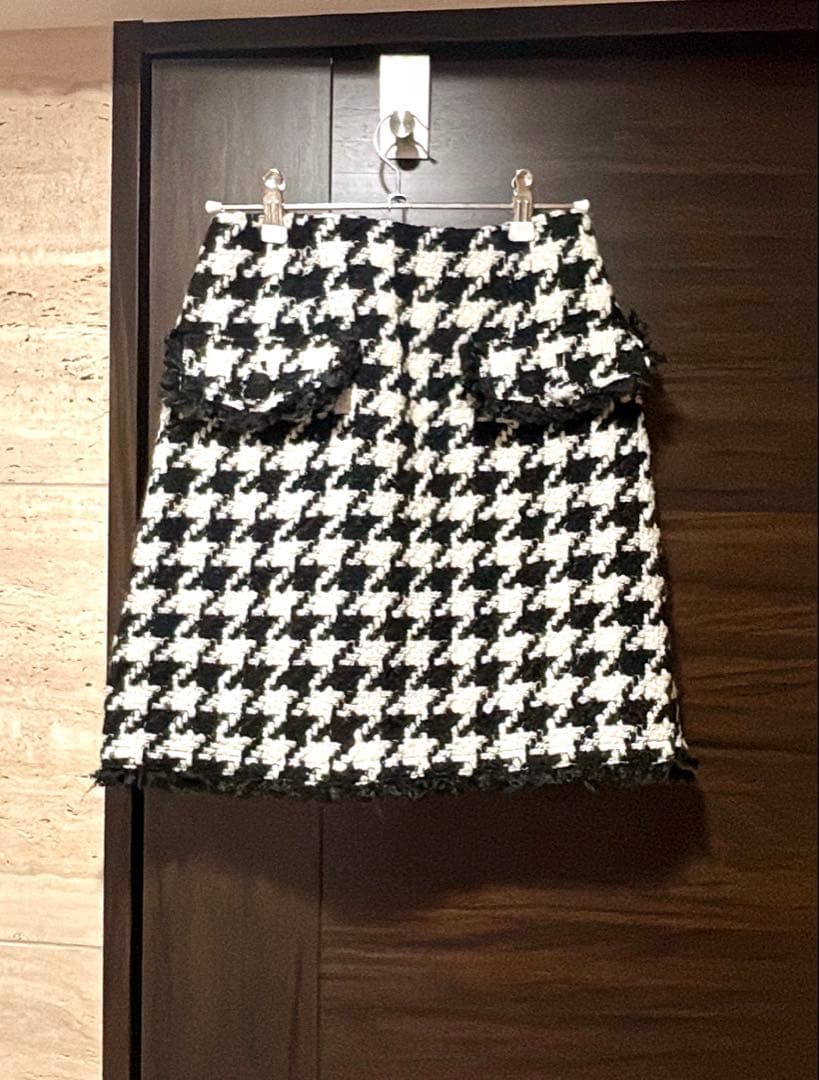 オブリOBLI千鳥格子ツイードスカート