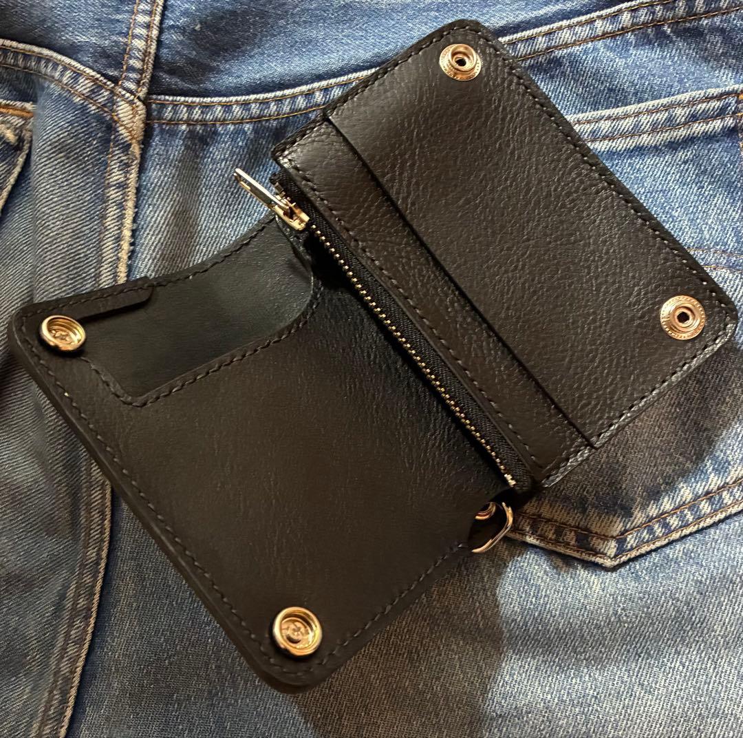 トラッカーウォレット　ミドル　シュリンク　ブラスゴールド