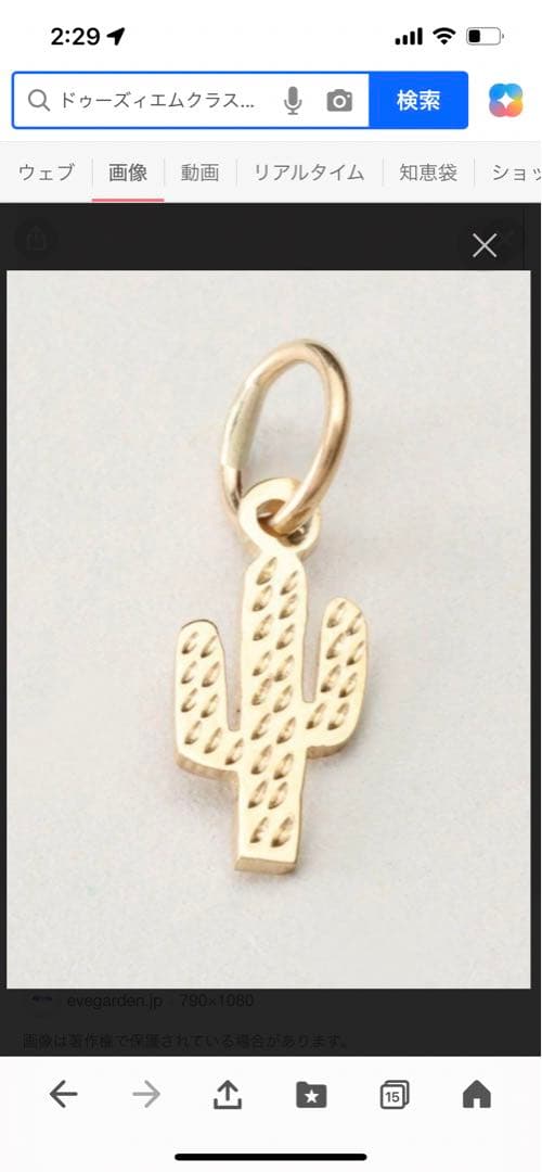 ドゥーズィエムクラス　ネックレスチャーム　CACTUS