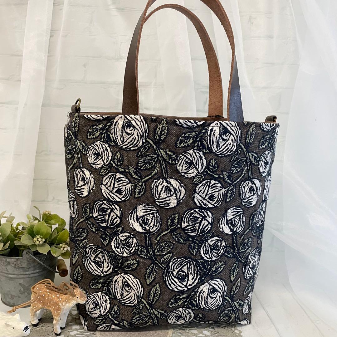 ハンドメイド　シンプルトートバッグ　ミナペルホネン rosy 449