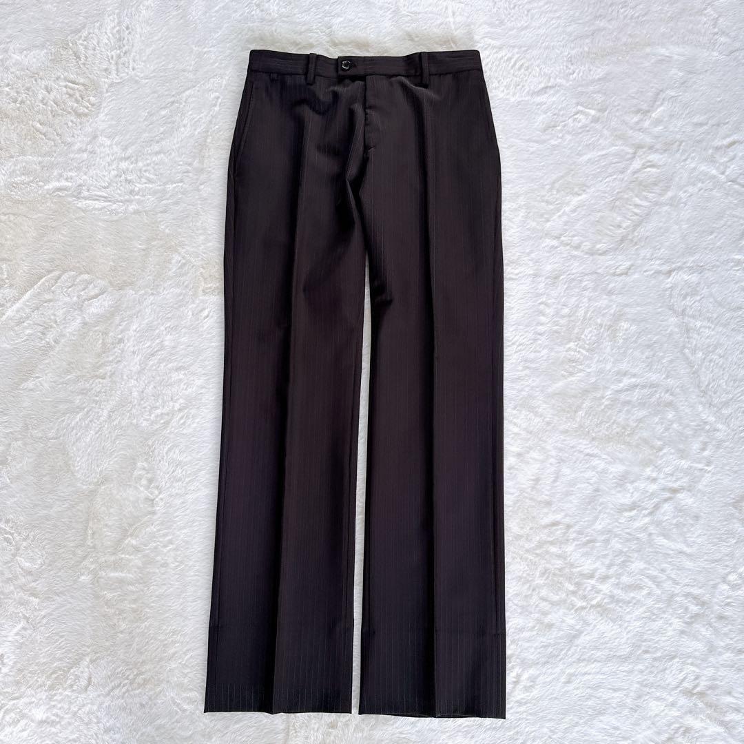 【COMME CA MEN】スーツ 3ピース ブラウン ストライプ 44サイズ