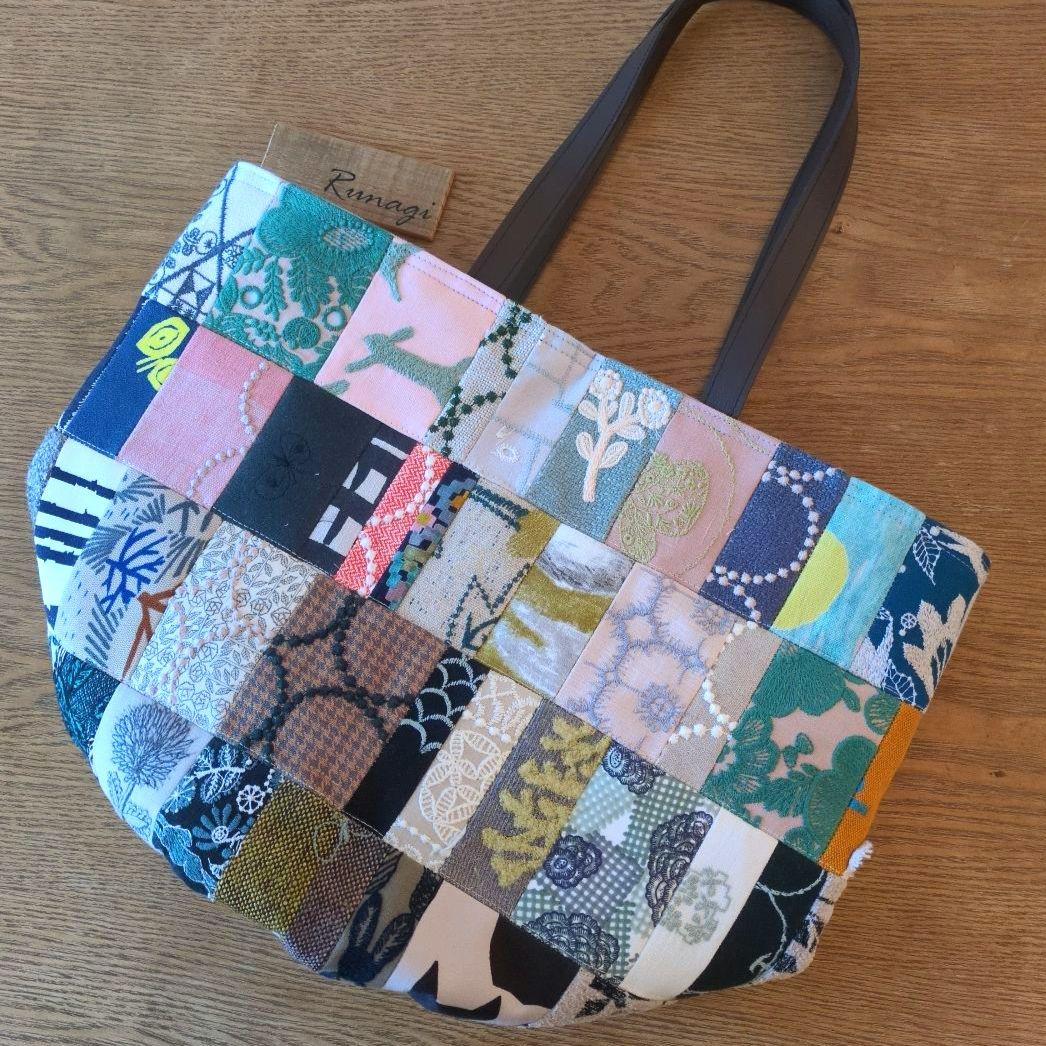 モザイクパッチの大きなバケツバッグ＊ミナペルホネン