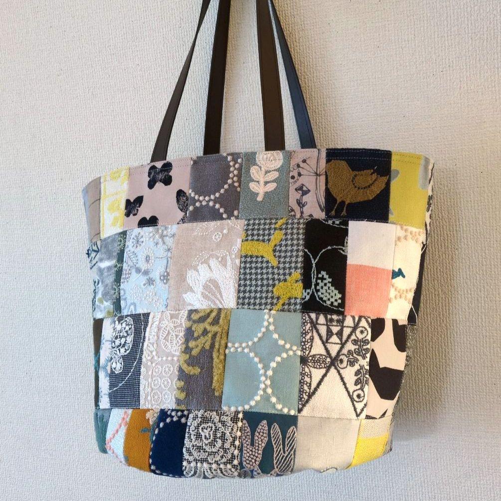 モザイクパッチの大きなバケツバッグ＊ミナペルホネン