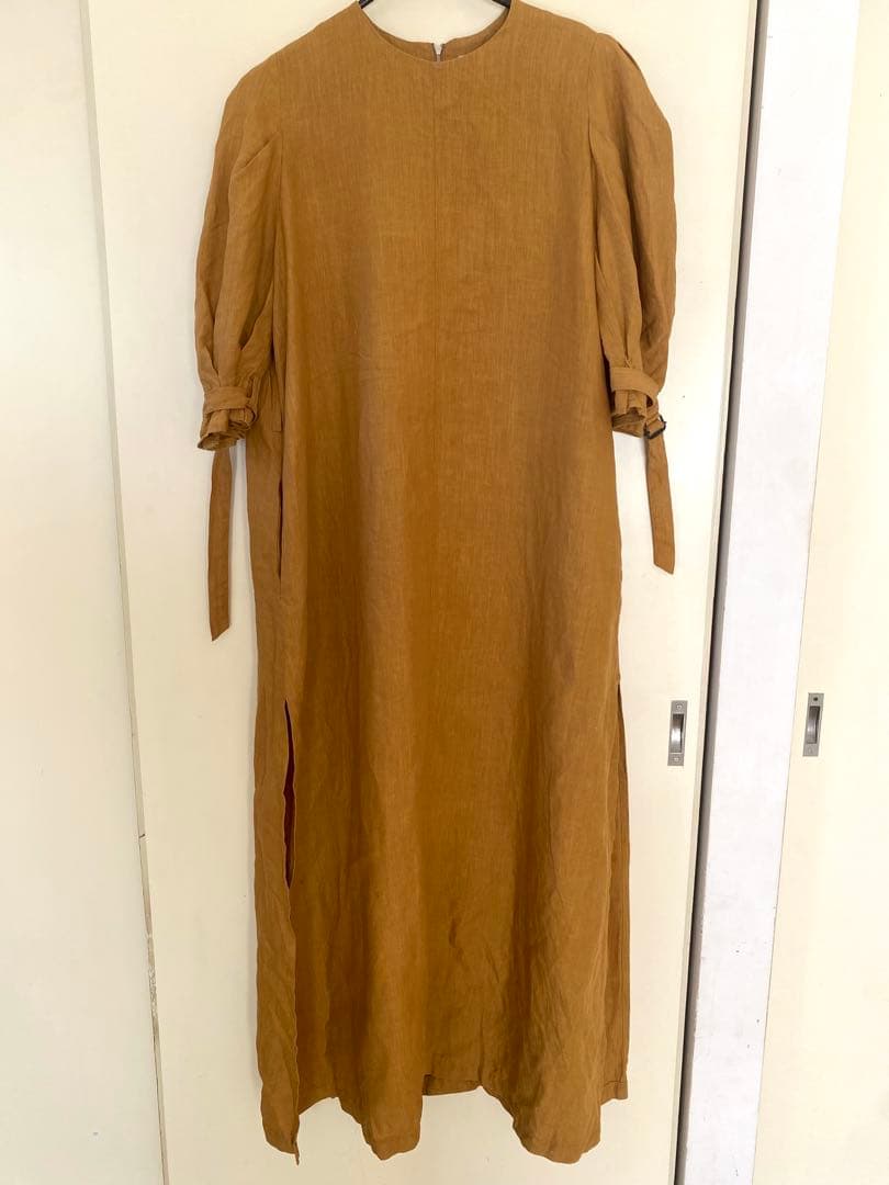 HYKE(ハイク) LINEN SHORT SLEEVE MAXI DRESS