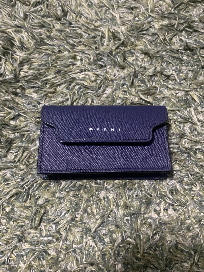 MARNI ネイビー レザー 名刺入れ