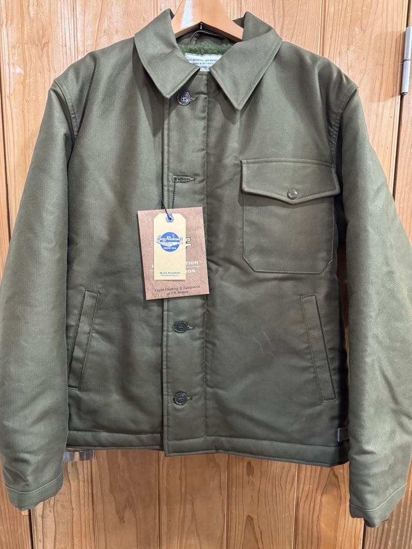 1018バズリクソンズ　A-2デッキ ミリタリージャケット オリーブ