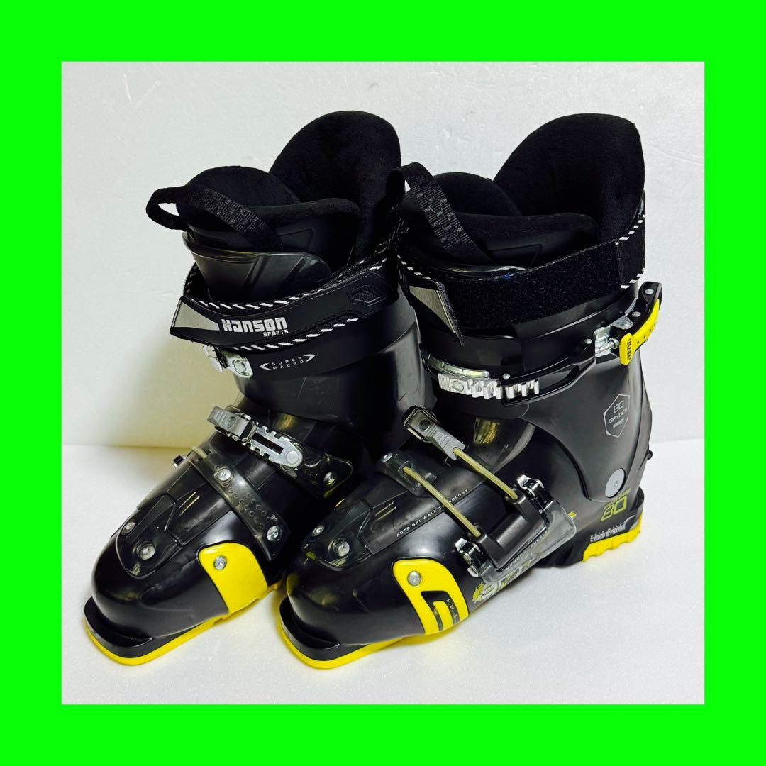 27-27.5cmHanson Spyder 80 スキー靴 ブラック/イエロー