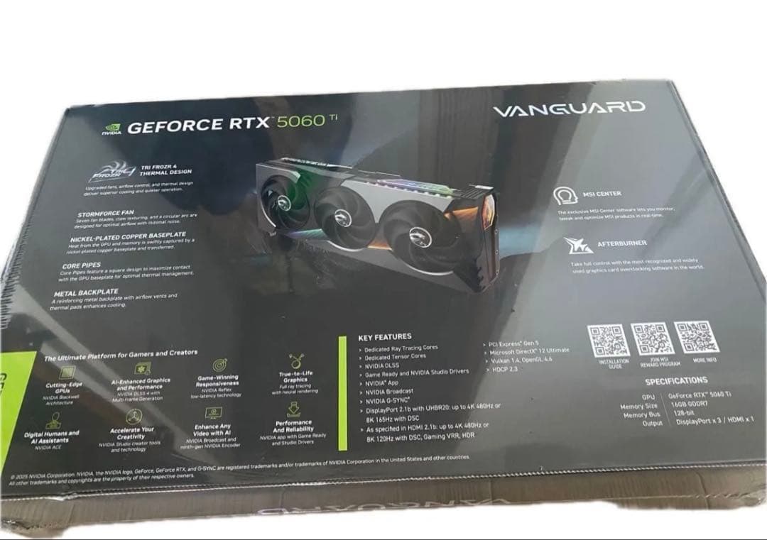 MSI GeForce RTX 5060 Ti16GBVanguard限定値下げ