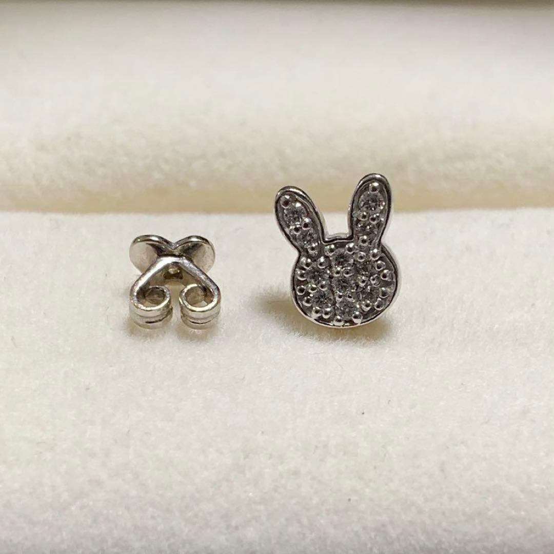 ポンテヴェキオ K18 ホワイトゴールド　シングル ピアス ウサギ