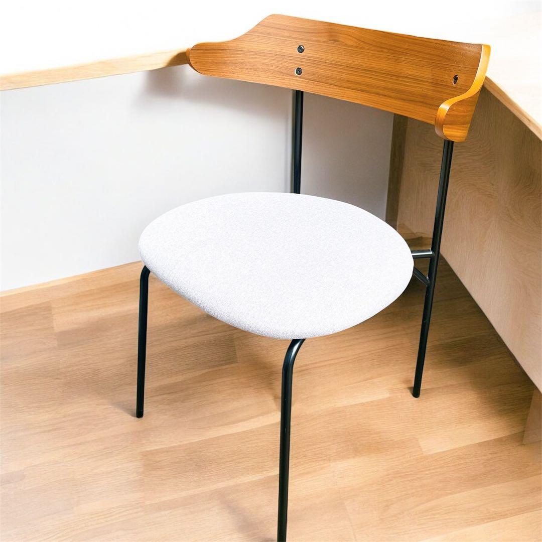 関家具　カペルⅢダイニングチェア座面ライトグレー　ウォルナット　2脚セット