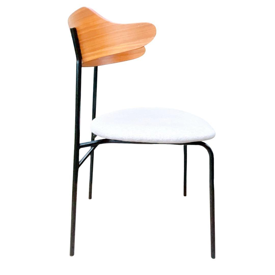 関家具　カペルⅢダイニングチェア座面ライトグレー　ウォルナット　2脚セット