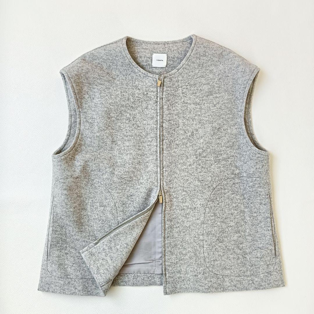 ほぼ未使用✨《YONFA》ヨンファ ウールジップベスト ダブルジップ キレイめ