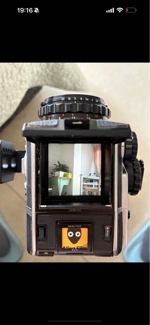 ブロニカS2のスクリーン 増光一体型スクリーン