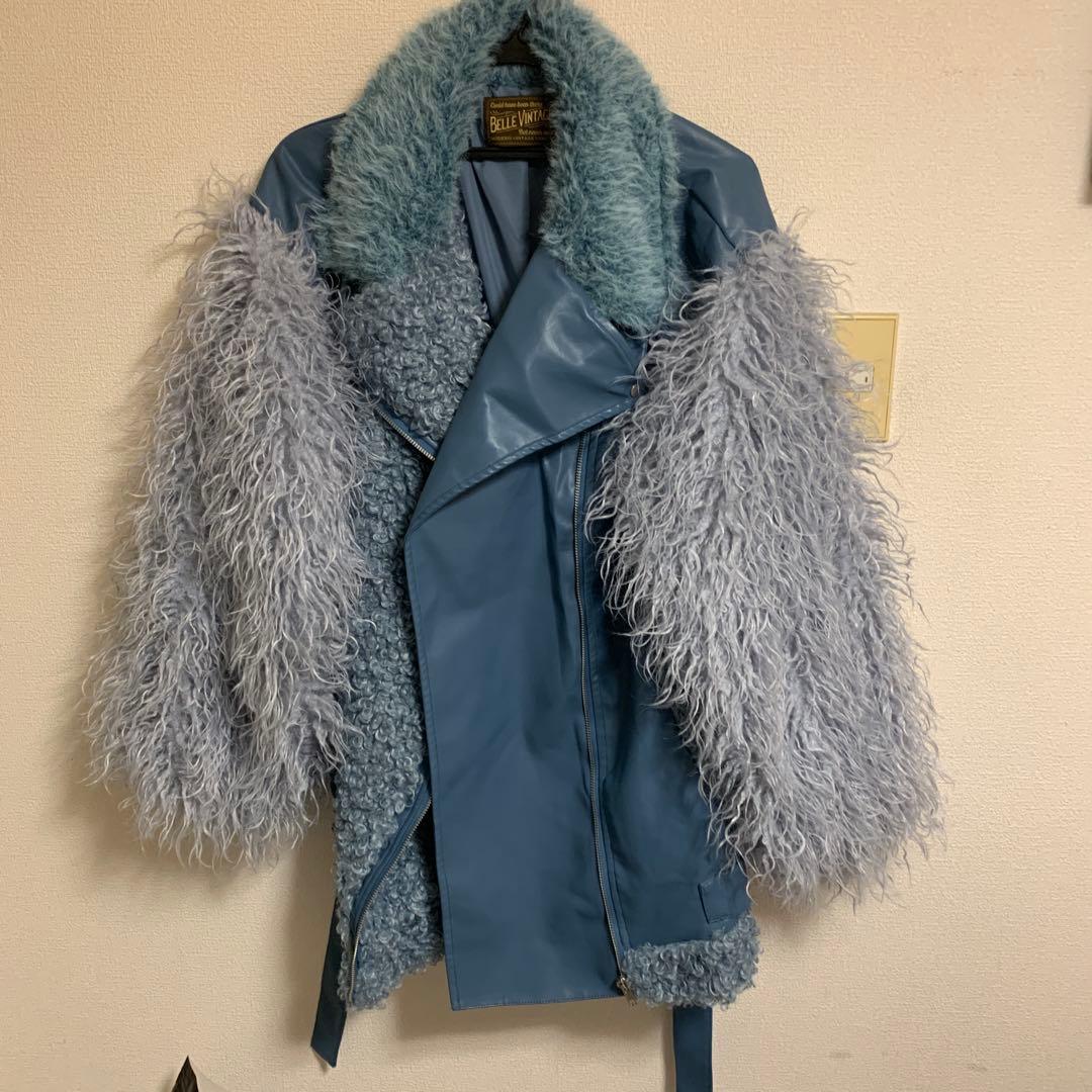 フェイクファー レザー コート