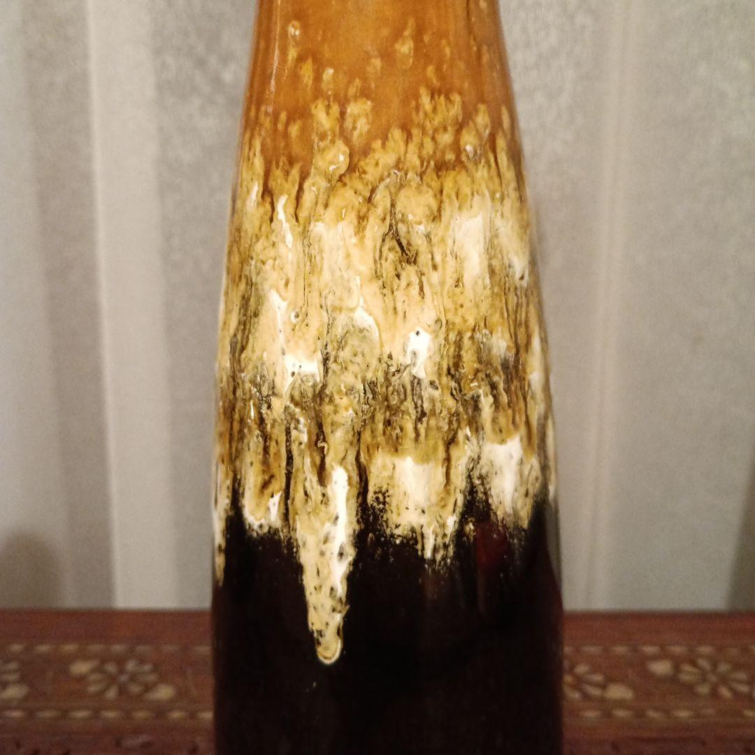 西ドイツ製　ビンテージ花瓶　ブラウン・黒グラデーション　Scheurich