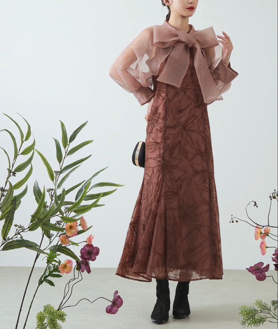 ボウタイ リボン ボレロ キャミワンピース 2点セット